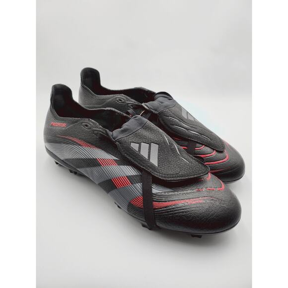 Size 9 Adidas Predator League FT FG/MG Men's Black Red Soccer Cleats ID1322 New